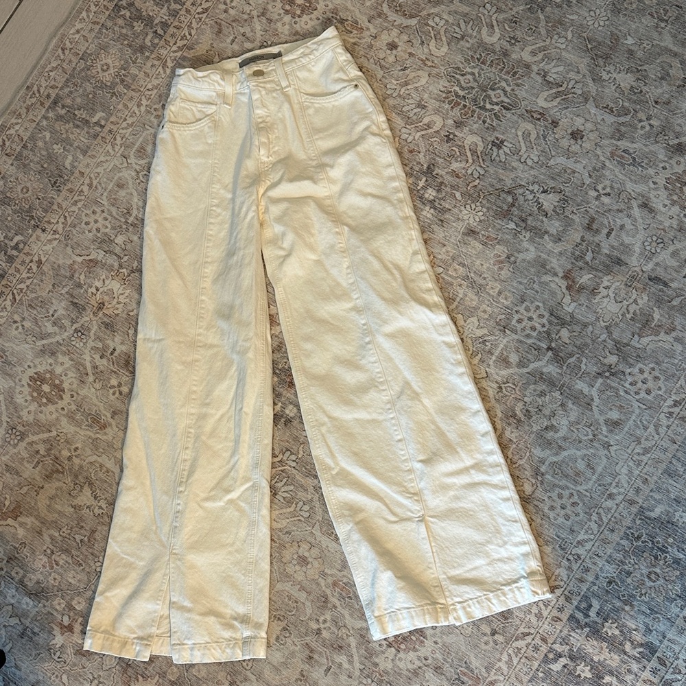 Hudson Jeans Women's Wide Leg Cream Pants